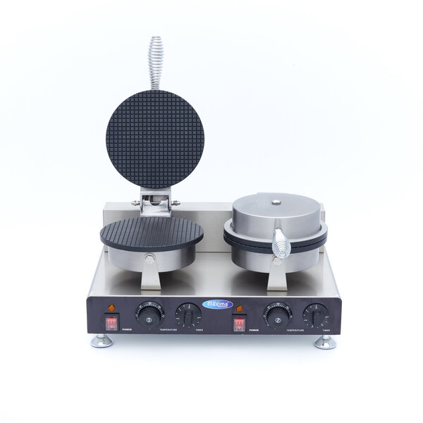 Wafelijzer IJshoorn | 50–300°C | RVS | Dubbel elektrisch | 2kW (230V) | 500x350x240(h)mm