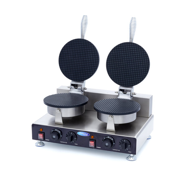 Wafelijzer IJshoorn | 50–300°C | RVS | Dubbel elektrisch | 2kW (230V) | 500x350x240(h)mm