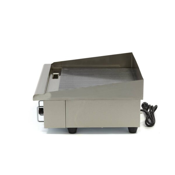Elektrische grillplaat | 50–300°C | RVS | Gegroefde bakplaat | 3kW (230V) | 560x470x250(h)mm