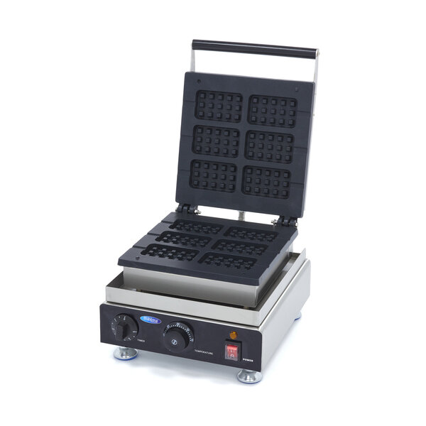 Wafelijzer Lolly Brusselse Wafel | 50–300°C | RVS | Zes wafels tegelijk | 1.75kW (230V) | 300x380x250(h)mm