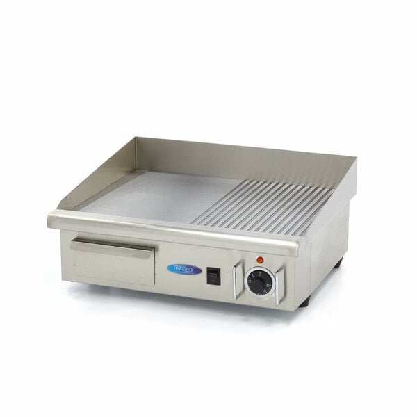 Elektrische grillplaat | 50–300°C | RVS | RVS spatschermen | 3kW (230V) | 560x470x250(h)mm