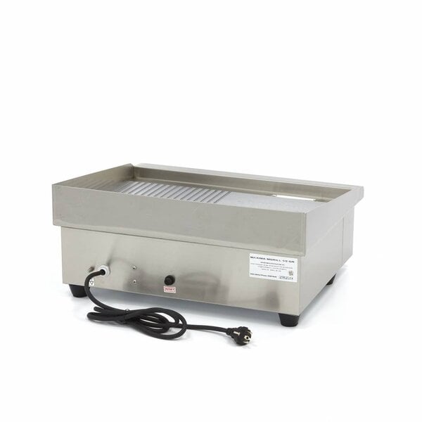 Elektrische grillplaat | 50–300°C | RVS | RVS spatschermen | 3kW (230V) | 560x470x250(h)mm