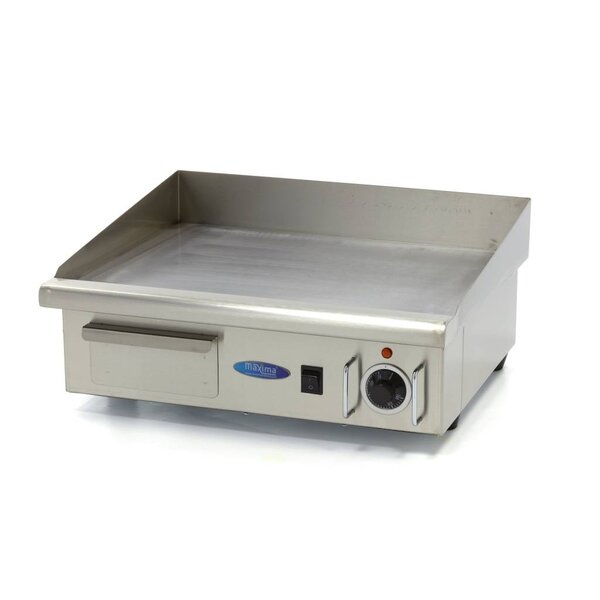 Elektrische grillplaat glad | 50–300°C | RVS | Gladde bakplaat | 3kW (230V) | 560x470x250(h)mm