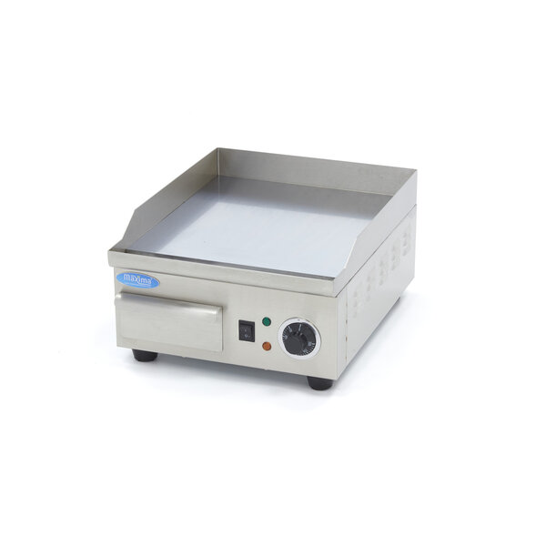 Elektrische grillplaat | 50–300°C | RVS | Gladde bakplaat chroom | 2kW (230V) | 360x450x220(h)mm