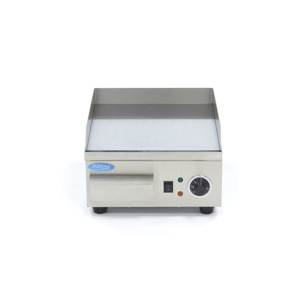 Elektrische grillplaat | 50–300°C | RVS | Gladde bakplaat chroom | 2kW (230V) | 360x450x220(h)mm