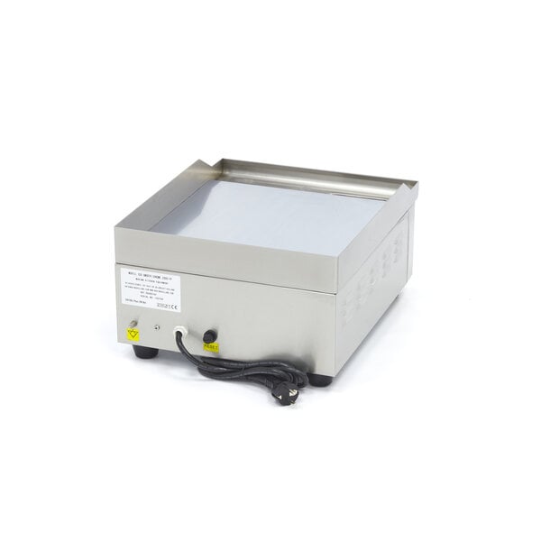 Elektrische grillplaat | 50–300°C | RVS | Gladde bakplaat chroom | 2kW (230V) | 360x450x220(h)mm