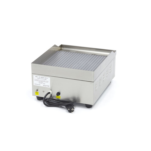 Elektrische grillplaat | 50–300°C | RVS | Gegroefde bakplaat | 2kW (230V) | 360x450x220(h)mm