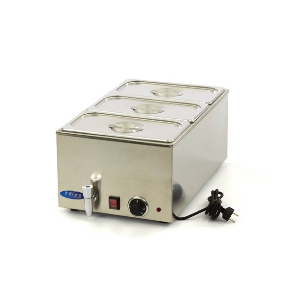 Bain Marie elektrisch | GN | 3 GN Bakken | 30–95°C | 1.2kW (230V) | 338x540x248(h)mm