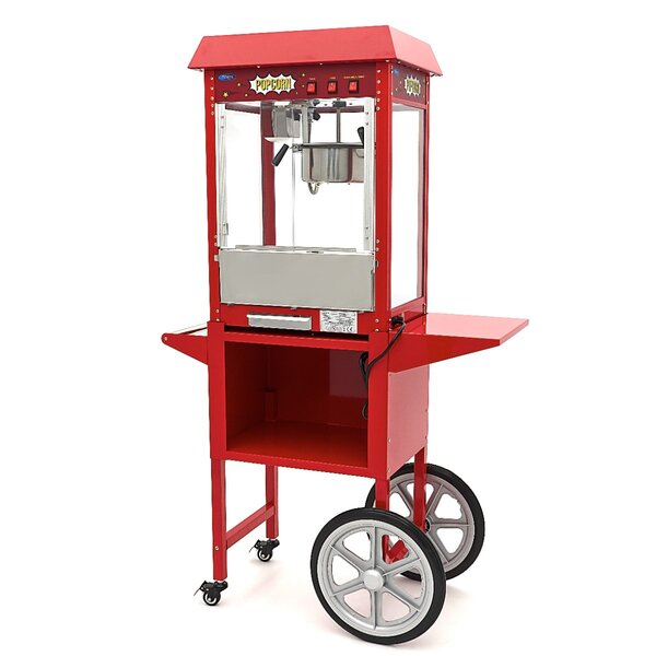 Popcorn Machine Onderstel | Gecoat Staal | Rood | Eenvoudig te monteren | 940x370x820(h)mm