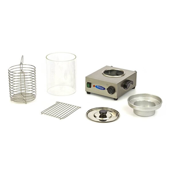 Worstenwarmer | 30–80°C | RVS/Aluminium/Glas | Instelbare thermostaat | 0.8kW (230V) | 360x360x460(h)mm