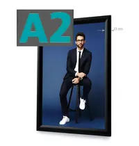Luxus Kliklijst | STANDARD | Aluminium | Zwart | A2-Formaat | Rand 25mm | Incl. Wandbevestiging 