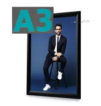 Luxus Kliklijst | STANDARD | Aluminium | Zwart | A3-Formaat | Rand 25mm | Incl. Wandbevestiging