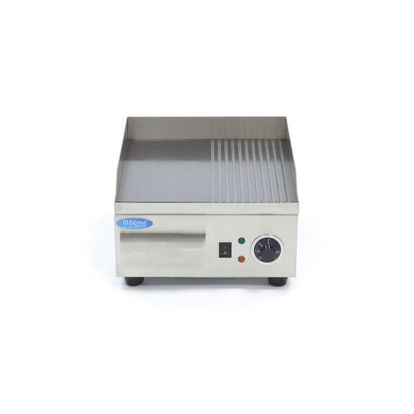 Elektrische grillplaat | 50–300°C | RVS | RVS spatschermen | 2kW (230V) | 360x450x220(h)mm