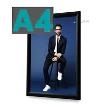 Luxus Kliklijst | STANDARD | Aluminium | Zwart | A4-Formaat | Rand 25mm | Incl. Wandbevestiging