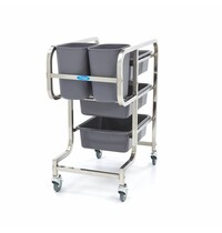 Maxima Afruimwagen | RVS frame | 5 uitneembare bakken | 450x850x900(h)mm