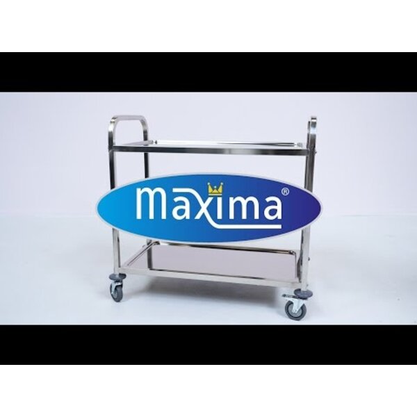 Serveerwagen | 3 RVS werkbladen | Vier zwenkwielen | Waterkering | 950x510x940(h)mm