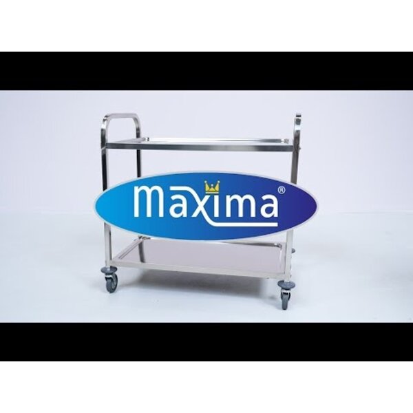 Serveerwagen | 2 RVS werkbladen | Vier zwenkwielen | Waterkering | 940x510x950(h)mm