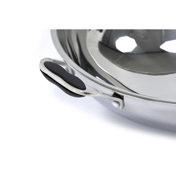 Wokpan RVS Inductie | Ergonomische handvatten | Naadloze afwerking | Perfect passend | Ø360x110(h)mm