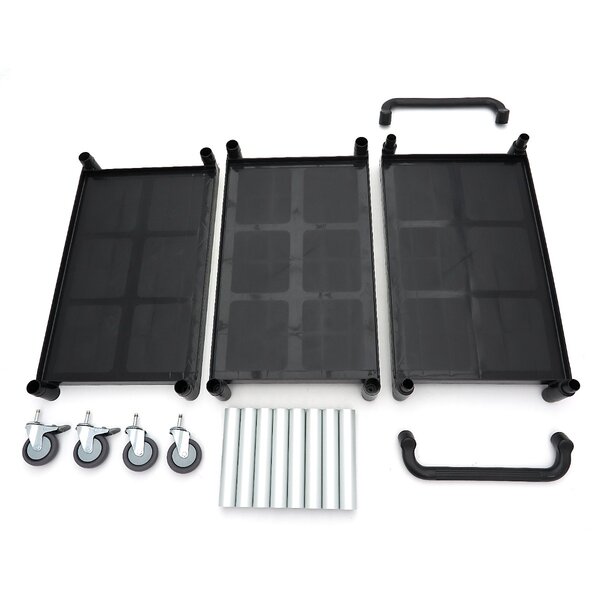 Serveerwagen | Aluminium/Kunststof | Aluminium constructie | Drie kunststof werkbladen | 1030x505x960(h)mm