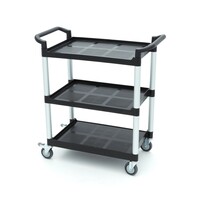 Maxima Serveerwagen | Aluminium/Kunststof | Aluminium constructie | Drie kunststof werkbladen | 865x425x930(h)mm