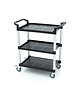 Maxima Serveerwagen | Aluminium/Kunststof | Aluminium constructie | Drie kunststof werkbladen | 865x425x930(h)mm 