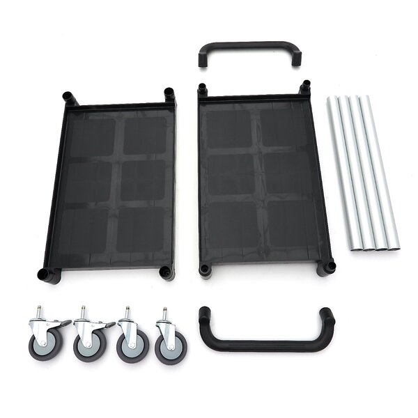 Serveerwagen | Aluminium/Kunststof | Aluminium constructie | Twee kunststof werkbladen | 865x425x930(h)mm