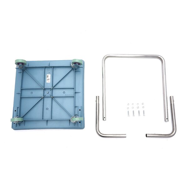 Korven Transportwagen | RVS constructie | Ergonomische handgreep | Robuuste zwenkwielen | 540x600x880(h)mm