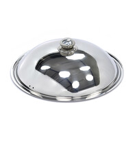 Maxima Wok Deksel RVS Inductie | Perfect passend | Ergonomisch handvat | Vaatwasserbestendig | Ø360x80(h)mm