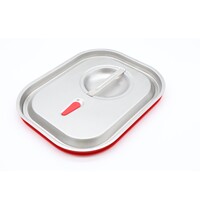 Maxima Gastronorm Deksel RVS | Luchtdicht rubber | Omgevouwen randen | Vaatwasmachinebestendig | 300x245x23(h)mm