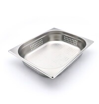 Maxima GN-Bak | RVS | 1/2 GN | Hoogte 65mm | Geperforeerd | 325x265x65(h)mm 