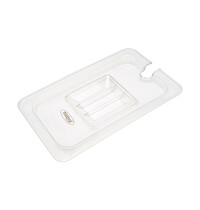 Maxima GN-Deksel | Polycarbonaat | 1/4 GN | Handgreep | Lepeluitsparing 