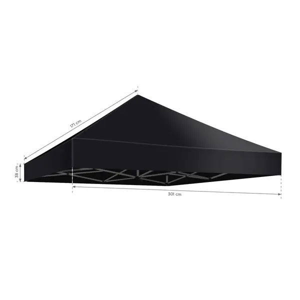 Dakdoek | BLANC/EVEREST | Zwart | Polyester | Waterdicht | 3000x3000mm