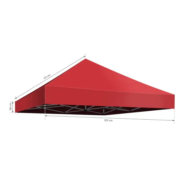 Dakdoek | BLANC | Polyester | Rood | Waterdicht | 3000x3000