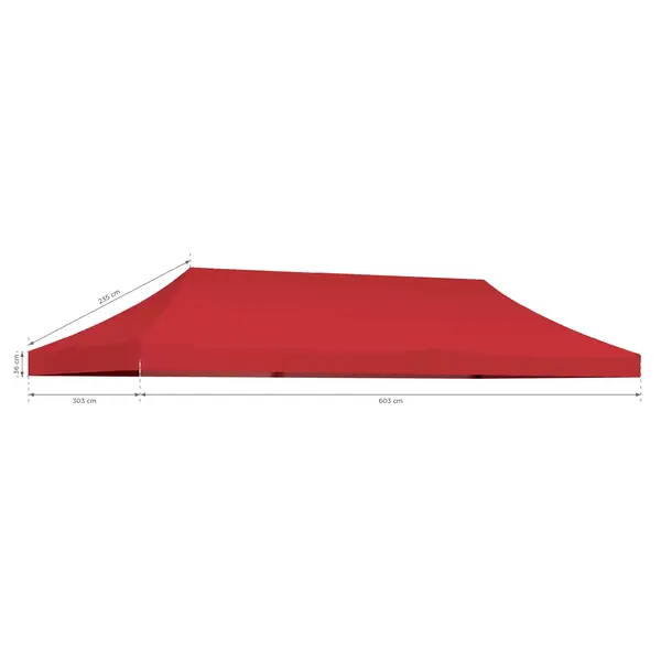 Dakdoek | BLANC/EVEREST | Rood | Polyester | Waterdicht | 6000x3000mm