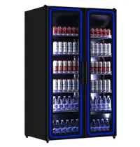 UNNICOOL Koelkast | 900L | Zwart | 0°C/+1°C | Geforceerd | Draaideuren | Wielen | 1120x635x1980(h)mm