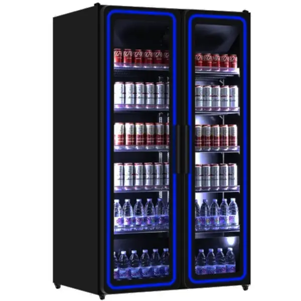 Koelkast | 900L | Zwart | 0°C/+1°C | Geforceerd | Draaideuren | Wielen | 1120x635x1980(h)mm