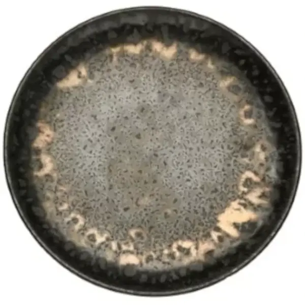 Borden | METALLIC | Porselein | Zwart | 6 Stuks | Ø210x19(h)mm