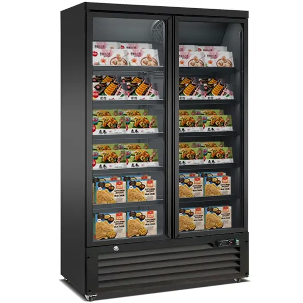 Vrieskast | 985L | Zwart | -18°C/-22°C | Geforceerd | Draaideuren | Wielen | 1253x710x2030(h)mm