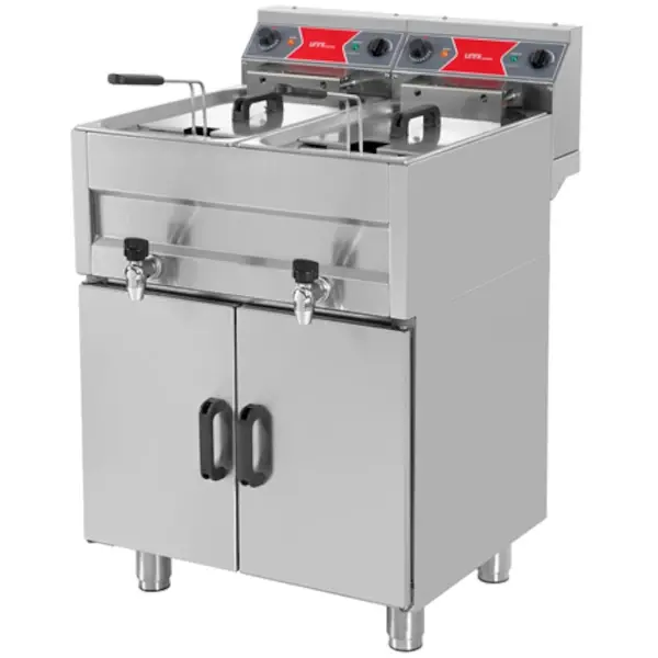 Friteuse | Elektrisch | 10+10L | 50°C/190°C | 18kW (400V) | Aftapkranen | 650x650x850/900(h)mm