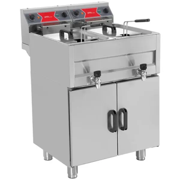 Friteuse | Elektrisch | 10+10L | 50°C/190°C | 18kW (400V) | Aftapkranen | 650x650x850/900(h)mm