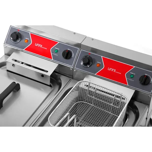 Friteuse | Elektrisch | 10+10L | 50°C/190°C | 18kW (400V) | Aftapkranen | 650x650x850/900(h)mm