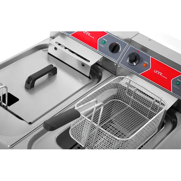 Friteuse | Elektrisch | 10+10L | 50°C/190°C | 18kW (400V) | Aftapkranen | 650x650x850/900(h)mm