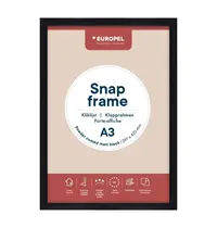 Europel Kliklijst | Aluminium | Zwart (Mat) | A3-Formaat | Rand 25mm | Incl. Wandbevestiging | 328x451mm