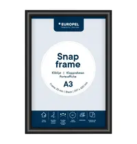 Europel Kliklijst | Aluminium | Zwart | A3-Formaat | Rand 25mm | Incl. Wandbevestiging | 328x451mm 