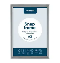 Europel Kliklijst | Aluminium | Zilvergrijs | A3-Formaat | Rand 25mm | Incl. Wandbevestiging | 328x451mm