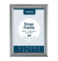 Europel Kliklijst | Aluminium | Zilvergrijs | A5-Formaat | Rand 25mm | Incl. Wandbevestiging