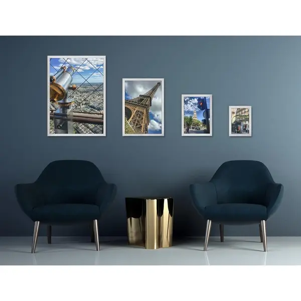 Kliklijst | Aluminium | Wit (Mat) | A4-Formaat | Rand 25mm | Incl. Wandbevestiging | 241x328mm