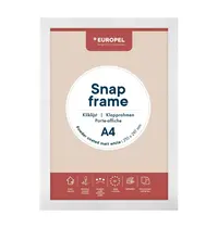 Europel Kliklijst | Aluminium | Wit (Mat) | A4-Formaat | Rand 25mm | Incl. Wandbevestiging | 241x328mm 