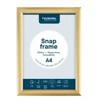 Europel Kliklijst | Aluminium | Goudkleurig | A4-Formaat | Rand 25mm | Incl. Wandbevestiging | 241x328mm