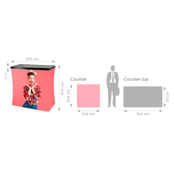 Beurskoffer/-Counter | Kunststof | Riemsluiting | Wielen | 1040x510x380/1040(h)mm